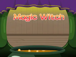 Opening frame of “Magic Witch”, activity 4A Unit 2 Lesson 4 — an interactive activity.