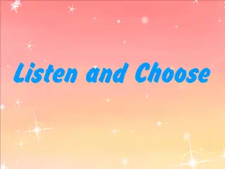 Opening frame of “Listen and Choose”, activity 4A Unit 3 Lesson 4 — an interactive activity.