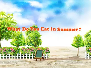 Opening frame of “What Do You Eat in Summer?”, activity 4A Unit 3 Lesson 7 — an interactive activity.