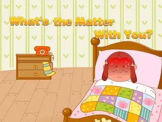 Opening frame of “What's the Matter With You?”, activity 4A Unit 4 Lesson 3 — an interactive activity.