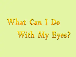 Opening frame of “What Can I Do With My Eyes?”, activity 4A Unit 4 Lesson 5 — an interactive activity.