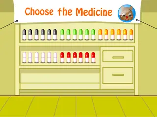 Opening frame of “Choose the Medicine”, activity 4A Unit 4 Lesson 6 — an interactive activity.