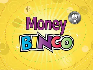 Opening frame of “Money Bingo”, activity 4A Unit 4 Lesson 6 — an interactive activity.