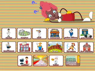 Opening frame of “Words Action”, activity 4B Unit 1 Lesson 2 — an interactive activity.