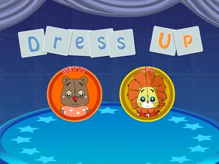 Opening frame of “Dress Up”, activity 4B Unit 1 Lesson 4 — an interactive activity.