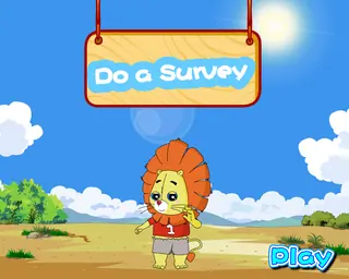 Opening frame of “Do a Survey”, activity 4B Unit 1 Lesson 4 — an interactive activity.