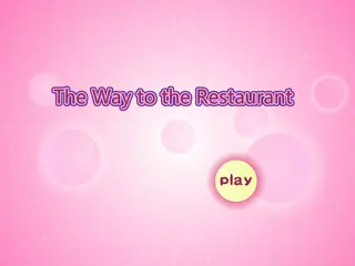 Opening frame of “The Way to the Restaurant”, activity 4B Unit 1 Lesson 8 — an interactive activity.