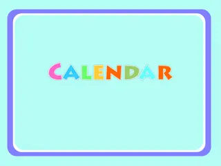 Opening frame of “Calendar”, activity 4B Unit 2 Lesson 2 — an interactive activity.