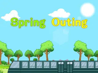 Opening frame of “Spring Outing”, activity 4B Unit 2 Lesson 5 — an interactive activity.