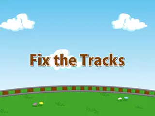 Opening frame of “Fix the Tracks”, activity 4B Unit 2 Lesson 8 — an interactive activity.