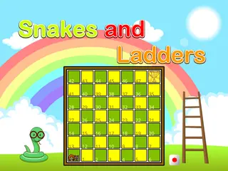 Opening frame of “Snakes and Ladders”, activity 4B Unit 2 Lesson 9 — an interactive activity.