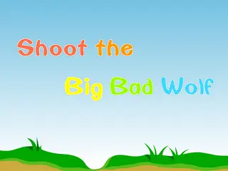 Opening frame of “Shoot the Big Bad Wolf”, activity 4B Unit 2 Lesson 9 — an interactive activity.