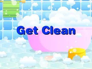 Opening frame of “Get Clean”, activity 4B Unit 3 Lesson 3 — a linear activity.