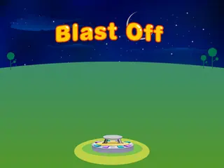Opening frame of “Blast Off”, activity 4B Unit 3 Lesson 4 — an interactive activity.