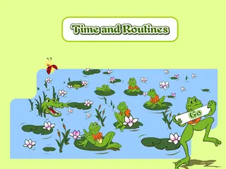 Opening frame of “Time and Routines”, activity 4B Unit 3 Lesson 6 — an interactive activity.