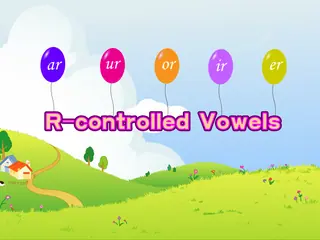Opening frame of “R-controlled Vowels”, activity 4B Unit 3 Lesson 9 — an interactive activity.