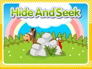 Opening frame of “Hide and seek”, activity 4B Unit 3 Lesson 9 — an interactive activity.