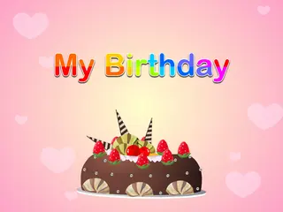 Opening frame of “My Birthday”, activity 4B Unit 4 Lesson 3 — an interactive activity.