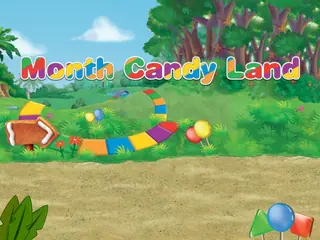 Opening frame of “Month Candy Land”, activity 4B Unit 4 Lesson 5 — an interactive activity.