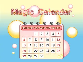 Opening frame of “Magic Calendar”, activity 4B Unit 4 Lesson 5 — an interactive activity.