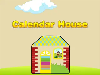 Opening frame of “Calendar House”, activity 4B Unit 4 Lesson 8 — an interactive activity.