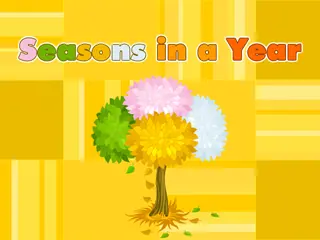 Opening frame of “Seasons in a Year”, activity 4B Unit 4 Lesson 8 — an interactive activity.