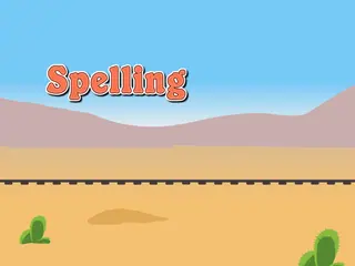Opening frame of “Spelling Train”, activity 4B Unit 4 Lesson 9 — an interactive activity.