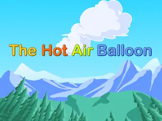 Opening frame of “The Hot Air Balloon”, activity 4B Unit 4 Lesson 9 — an interactive activity.